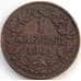 Монета Германия - Баден 1 крейцер 1869 КМ242 XF арт. С04965