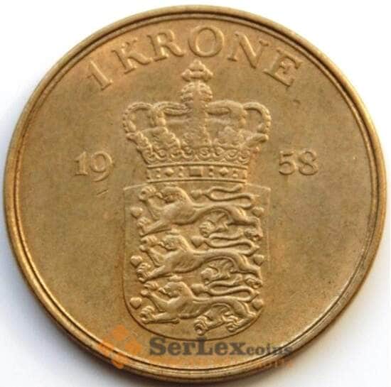 Дания 1 крона 1958 КМ837.2 AU арт. С04968