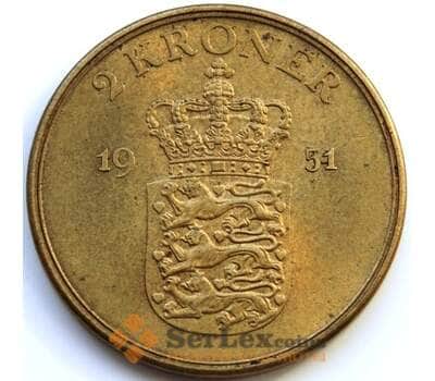 Монета Дания 2 кроны 1951 КМ838.1 AU арт. С04970