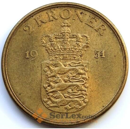 Дания 2 кроны 1951 КМ838.1 AU арт. С04970