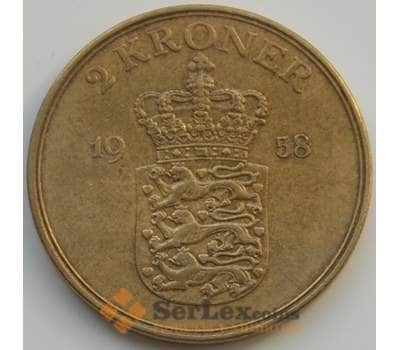 Монета Дания 2 кроны 1958 КМ838.2 XF арт. С04972