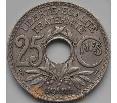 Монета Франция 25 сантим 1921 КМ867а VF арт. 5092