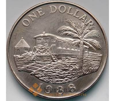Монета Бермуды 1 доллар 1988 КМ55 Паровоз UNC арт. 5106