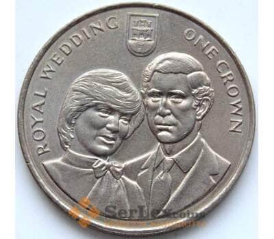 Монета Гибралтар 1 крона 1996 КМ14 AU Свадьба Дианы арт. 5110