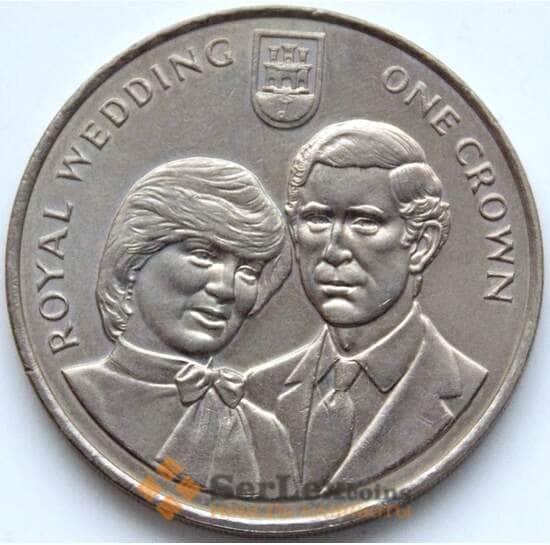 Гибралтар 1 крона 1996 КМ14 AU Свадьба Дианы арт. 5110