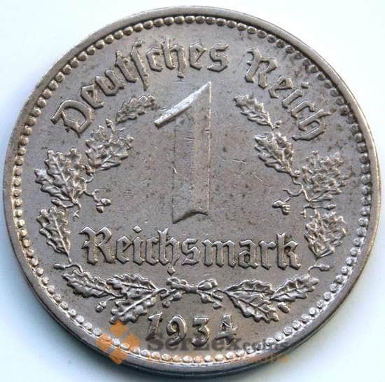 Германия 1 марка 1934 F КМ78 AU арт. 5117