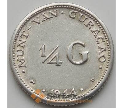 Монета Кюрасао 1/4 гульдена 1944 КМ44 XF Серебро арт. 5160