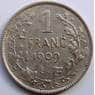 Бельгия 1 франк 1909 КМ56 VF Серебро арт. 5142