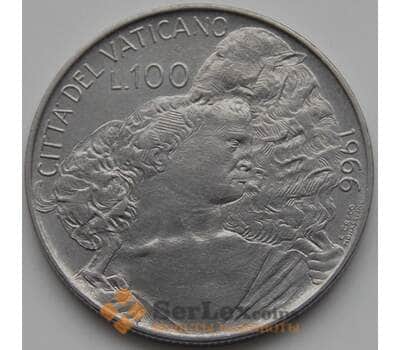 Монета Ватикан 100 лир 1966 КМ90 XF арт. 5144