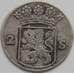 Монета Нидерланды 2 стивера 1744 КМ48 VF Серебро арт. 5155