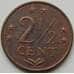 Монета Нидерландские Антиллы 2 1/2 цента 1976 КМ9 AU арт. 5184