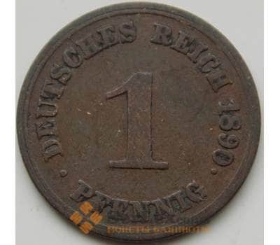 Монета Германия 1 пфенниг 1890 F КМ10 VF арт. 5202