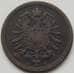 Монета Германия 1 пфенниг 1875 С КМ1 VF арт. 5201