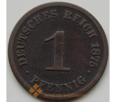 Монета Германия 1 пфенниг 1875 С КМ1 VF арт. 5201