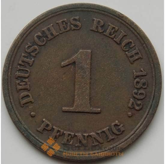 Германия 1 пфенниг 1892 Е КМ10 VF арт. 5203