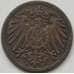 Монета Германия 1 пфенниг 1894 С КМ10 VF арт. 5204