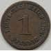 Монета Германия 1 пфенниг 1896 Е КМ10 VF арт. 5205
