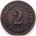 Монета Германия 2 пфеннига 1875 J КМ2 VF арт. 5228