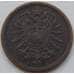 Монета Германия 2 пфеннига 1876 А КМ2 VF арт. 5229
