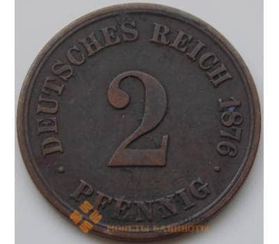Монета Германия 2 пфеннига 1876 А КМ2 VF арт. 5229