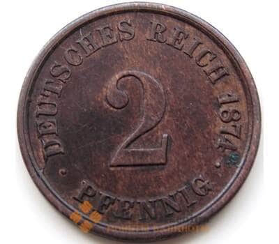 Монета Германия 2 пфеннига 1874 А КМ2 VF арт. 5230