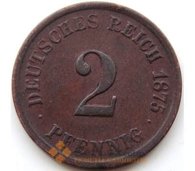Монета Германия 2 пфеннига 1875 G КМ2 VF арт. 5231