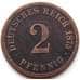 Монета Германия 2 пфеннига 1875 J КМ2 VF арт. 5233