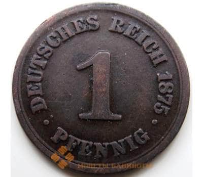 Монета Германия 1 пфенниг 1875 B КМ1 VF арт. 5243