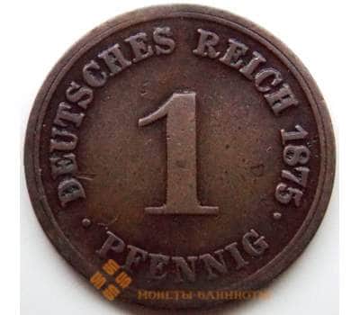 Монета Германия 1 пфенниг 1875 F КМ1 VF арт. 5244