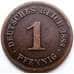 Монета Германия 1 пфенниг 1888 Е КМ1 VF арт. 5245