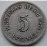 Германия 5 пфеннигов 1875 B КМ3 VF арт. 5253