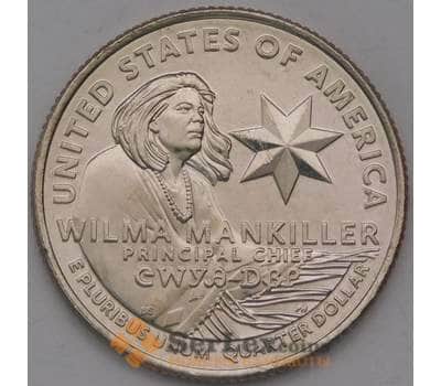 Монета США 25 центов 2022 D №3 Женщины Америки -Вилма Манкиллер (Вильма) арт. 37555