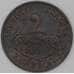 Монета Франция 2 сантима 1911 КМ841 AU арт. 22727