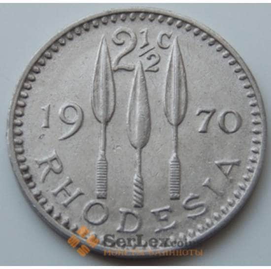 Родезия 2 1/2 цента 1970 КМ11 VF арт. 7130