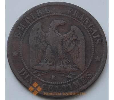 Монета Франция 10 сантим 1864 К КМ798 F арт. 7348