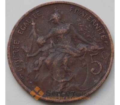 Монета Франция 5 сантим 1917 КМ842 VF арт. 7347