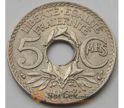 Монета Франция 5 сантим 1920-1938 КМ875 XF арт. 7343