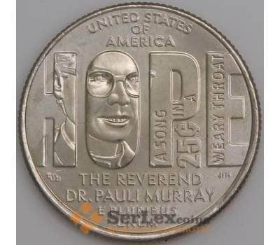 США монета 25 центов 2024 D №11 Паули Мюррей арт. 47584