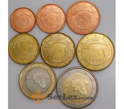 Эстония набор Евро 1 цент - 2 евро 2011 UNC (8 шт)  арт. 45686