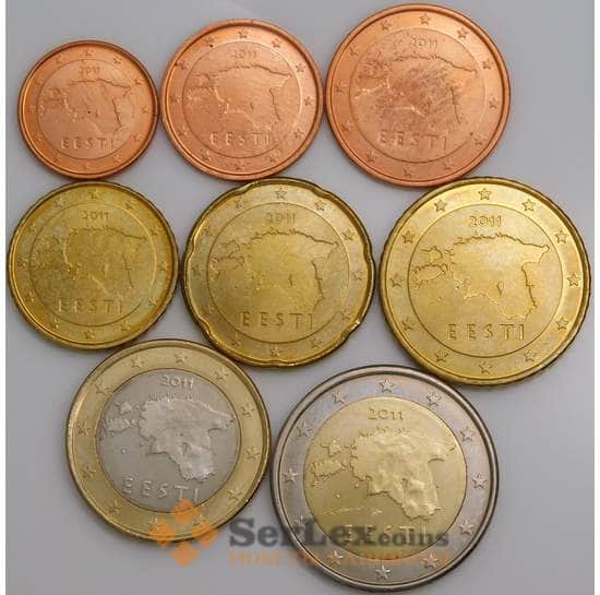 Эстония набор Евро 1 цент - 2 евро 2011 UNC (8 шт)  арт. 45686