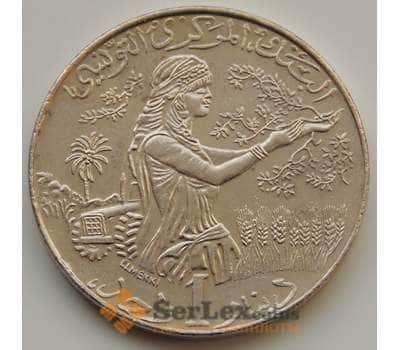 Монета Тунис 1 динар 1997 ФАО KM347 aUNC арт. 8551