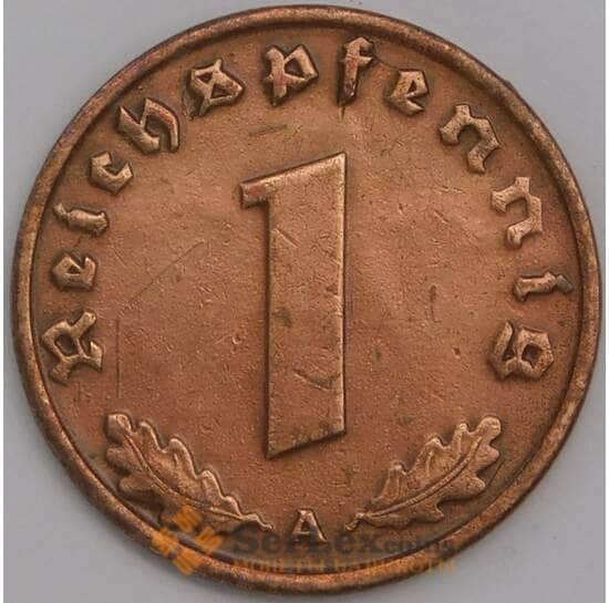 Германия монета 1 рейхспфенниг 1937 A КМ89 XF арт. 14405