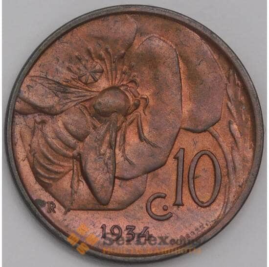 Италия 10 чентезимо 1934 КМ60 aUNC арт. 41699
