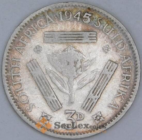 Южная Африка ЮАР 3 пенса 1945 КМ26 F арт. 50089 Южная Африка ЮАР 3 пенса 1945 КМ26 F арт. 50089