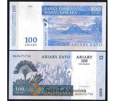 Мадагаскар банкнота 100 ариари 2004 P86 aUNC прокол степлером арт. 42794