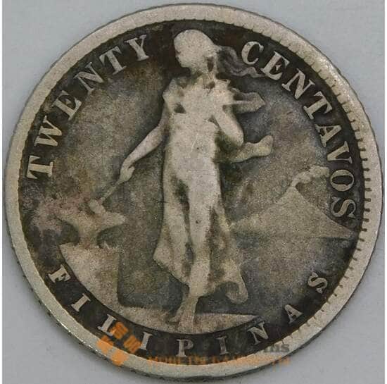 Филиппины 20 сентаво 1916 КМ170 F арт. 56213 Филиппины 20 сентаво 1916 КМ170 F арт. 56213