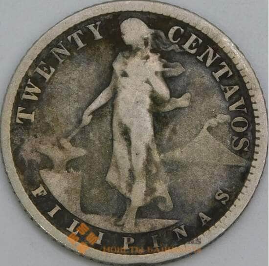Филиппины 20 сентаво 1916 КМ170 F арт. 56213 Филиппины 20 сентаво 1916 КМ170 F арт. 56213