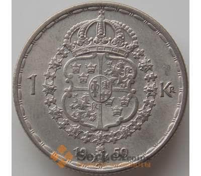 Монета Швеция 1 крона 1950 КМ814 VF арт. 11808