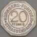 Германия Нюрнберг 20 пфеннигов 1921 Proof AUF DER BURG (j05.19) арт. 19942