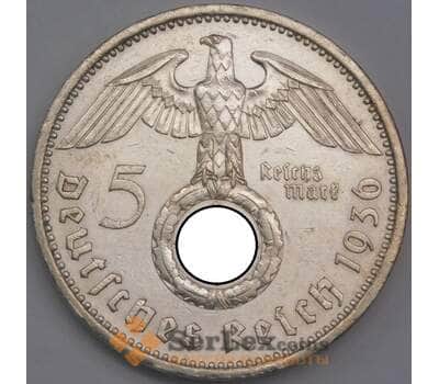 Германия монета 5 марок (рейхсмарок) 1936 A КМ94 XF арт. 42746